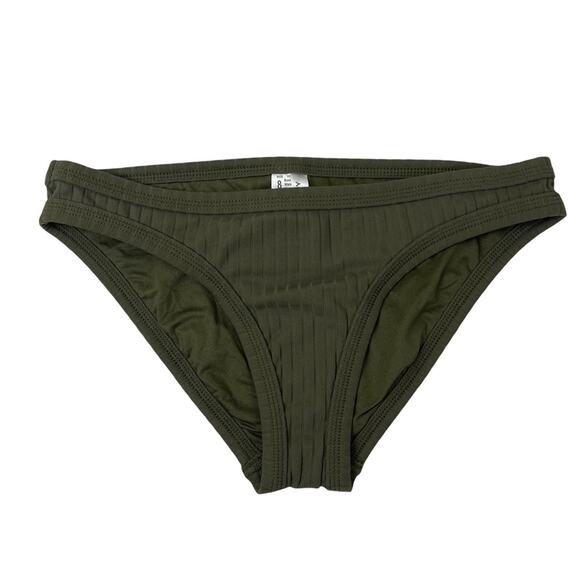 Seafolly Inka Rib Hipster Bikini Bottom Dark Olive Size 4 - Picture 9 of 10